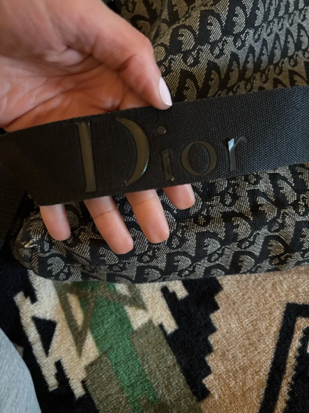 Dior Monogram Canvas Hobo Bag in Black and Gray - Picture 4 of 6